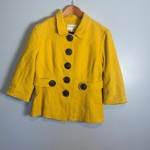 Banana Republic Yellow Short Waist Button Up Women’s Jacket Size 10
